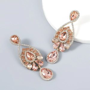 European and American Retro Alloy Rhinestone Earrings High-grade Earrings Women's Chain Tassel Earrings Light Luxury Small Chanel Style Earrings