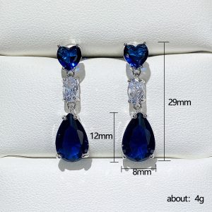 Huitan 2022 early spring new colorful treasure series earrings exquisite pink zircon water drop earrings female factory direct sales