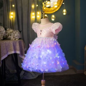 Girls' Dress, Fashionable Baby Skirt, Tutu Skirt, Glowing Elsa Princess Dress
