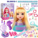 Makeup Doll Can Comb and Tie Hair, Girl's Play House Toy, Hair Stylist, Children's Makeup Toy Gift