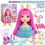 Makeup Doll Can Comb and Tie Hair, Girl's Play House Toy, Hair Stylist, Children's Makeup Toy Gift