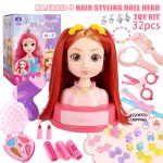 Makeup Doll Can Comb and Tie Hair, Girl's Play House Toy, Hair Stylist, Children's Makeup Toy Gift