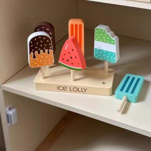 Direct selling new ins Wind children's wooden simulation ice cream set toys girls play house birthday gift toys