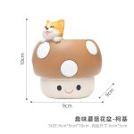 Mushroom fun creative gardening resin flower pot container station desktop fleshy small flower pot