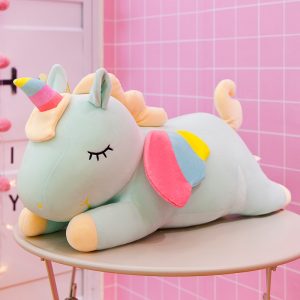 40cm Green Angel Unicorn Doll Rainbow Pony Plush Toy Pillow Doll