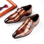 [Color: Brown] New Style Genuine Leather Business Leather Shoes Men's British Formal Gentleman's Flats Office Professional Wear Wedding Shoes Youth