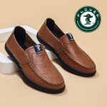 [Color: Brown] [leather cowhide] PLOVER men's leather shoes 2024 new breathable deodorant casual soft bottom soft leather shoes men