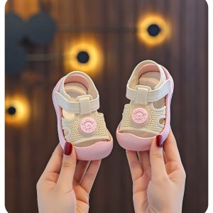 [Color : Pink] Toddler Shoes, Baby Girl Sandals, Summer Baby Shoes, Boys Soft-Soled Sandals, Non-Slip and Wear-Resistant