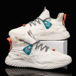 [Color: Beige] Autumn New Slip-on Men's Sneakers Casual Men's Shoes Breathable Flying Woven Torre Shoes