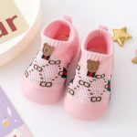 [Color : Pink] Baby Toddler Shoes One Year Old Spring and Autum Boys and Girls Flats Soft Sole Breathable Baby Shoes