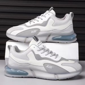 [Color: White gray] Men's and Women's Same Style Torre Shoes Soft Sole Light Play Sports Casual Shoes Leather Face Fashion Trend Running Shoes Couple's Shoes