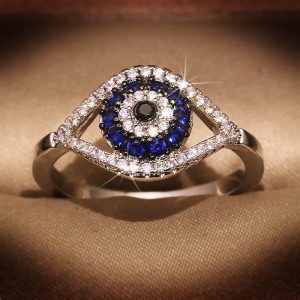 Devil's Eye Inlaid Ring Women's Fashion Diamond Ring