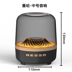 [Color : Manha subwoofer-speaker-gold] Heavy subwoofer wireless bluetooth small speaker outdoor audio card voice broadcast mini smart speaker