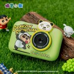 [Color : Green] Crayon Shin-Chan Graffiti Camera Digital Camera Hd Dual Camera Photo Video Mini Camera Gift for Children