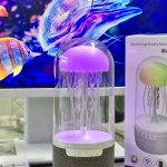 [Color : White] MAX113 jellyfish Bluetooth audio moves with the sound Bluetooth rhythm speaker desktop atmosphere light home